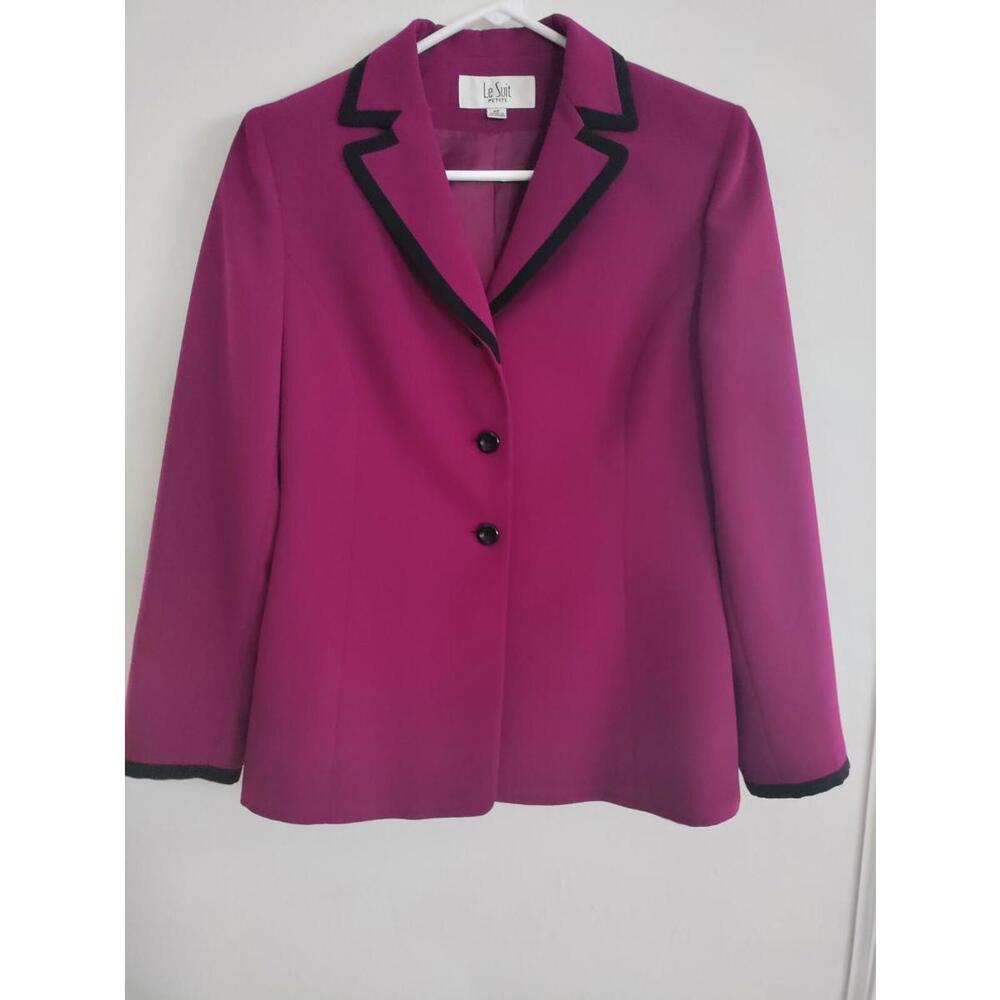Lae Suit Jacket Women's Purple Clear & Black Size 4 P